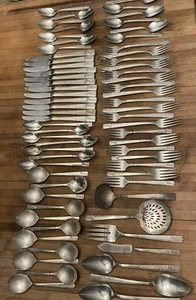 Antique Nobility Silver plate 69 Pcs Flatware Silverware Caprice Pattern Craft - Picture 1 of 17