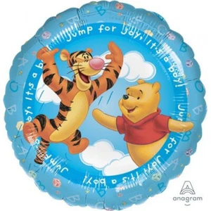 IT'S A BOY BALLOON 17"/43cm WINNIE THE POOH JUMP FOR JOY IT'S A BOY - Picture 1 of 6