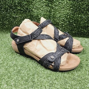 Taos Trulie Damen-Riemchensandalen schwarz geflochten bequem Freizeit Größe 10 41 - Bild 1 von 10