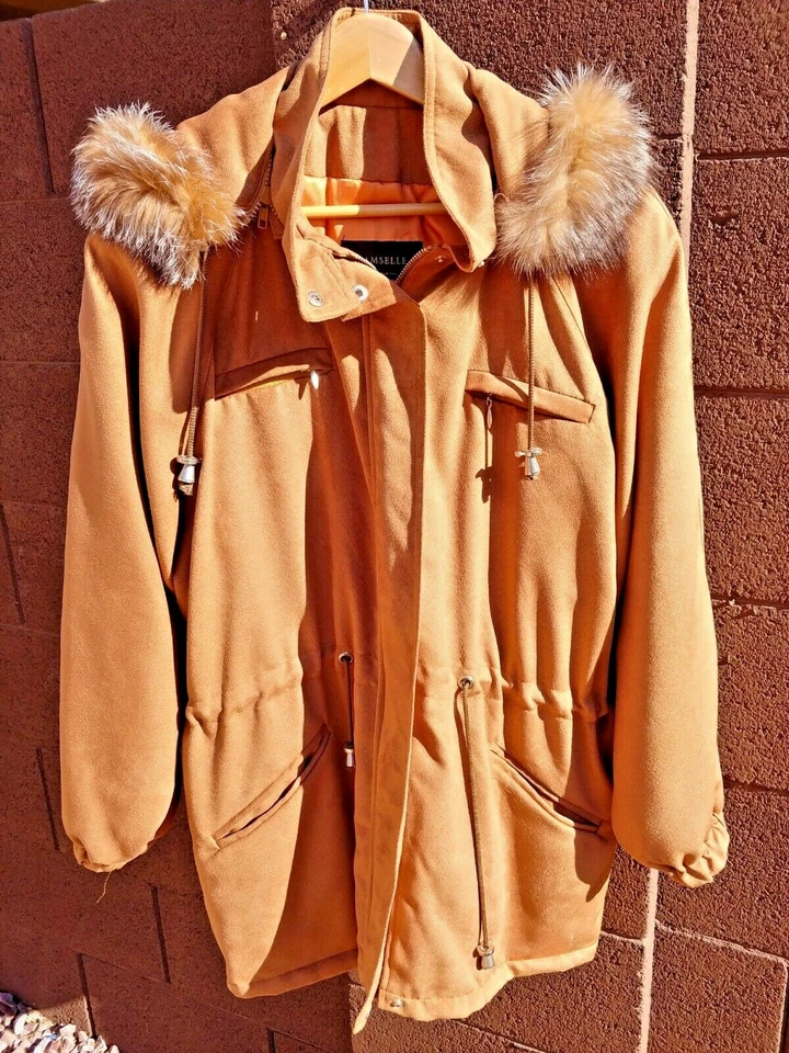 VINTAGE Damselle Womens Large Snow Jacket Winter Fur Coat Thermolite Hooded - Image 1 of 4