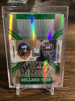 2007 Donruss Elite College Ties Autographs #14 Tiki Barber Jason Snelling 06/25 - Image 1 of 2