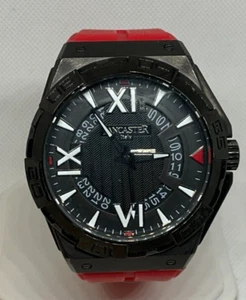 Lancaster very large mens watch with bold red strap, very desirable style/model - Picture 1 of 15