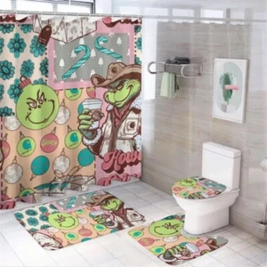 Country Grinch Christmas Bathroom Set - Picture 1 of 1