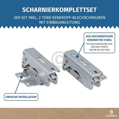 BLUPARTS Türscharnier Set oben unten wie Siemens 12004051 für Kühlschrank