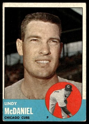 1963 Topps Lindy McDaniel Muito Bom-Muito Bom/Ex Conjunto Break #329 - Imagem 1 de 2