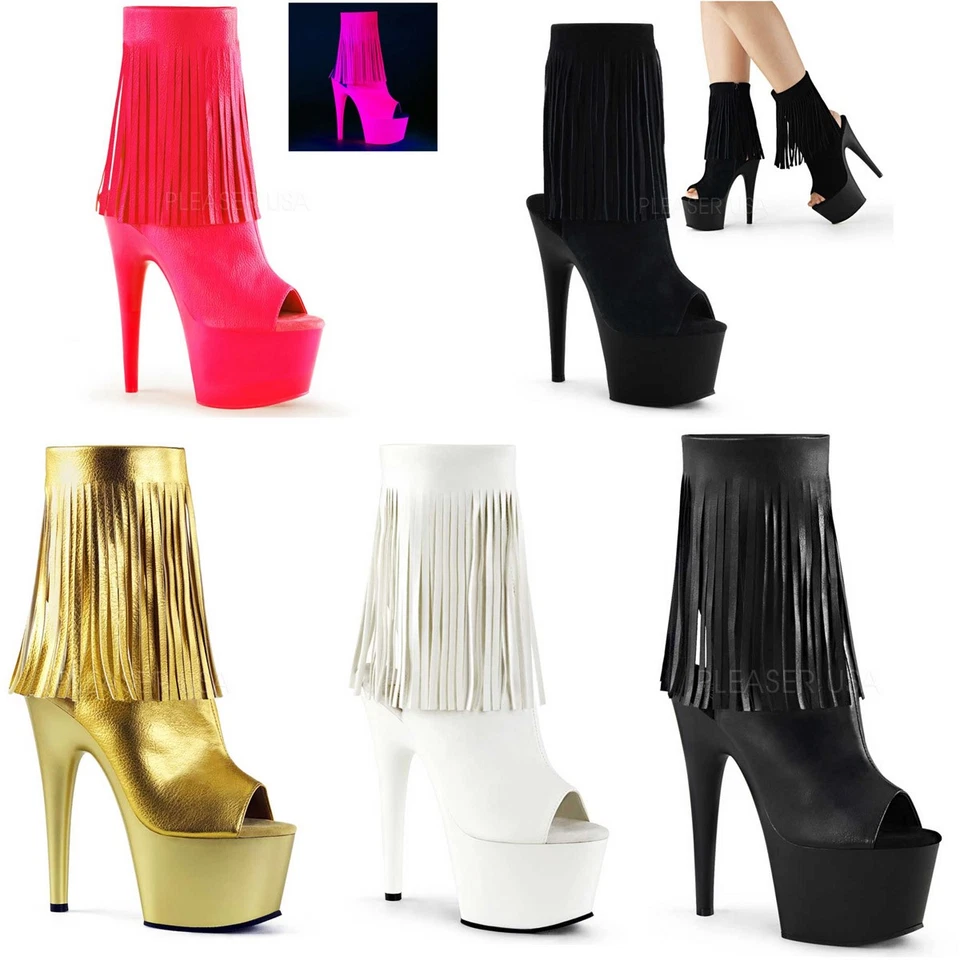 Pleaser 7" Heel Adult Women Pf Open Toe/Heel Ankle Side Zip Shoes Boots Ado1019 - Image 1 of 1