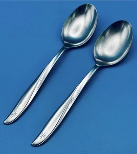 2 DOS cucharas de sopa ovaladas Oneida TWIN STAR 6 3/4" cubiertos de acero inoxidable comunidad - Imagen 1 de 4