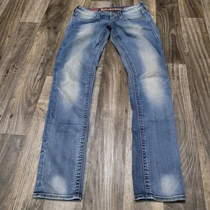 Rock Revival Jeans Sz 27 Rock Devon Legging Skinny Stretch Womans Dark Blue - Picture 1 of 15