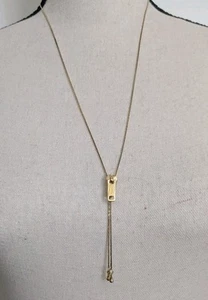 Goldfarbene Reißverschluss Schieber Kette Lariat Halskette 30" - Bild 1 von 7