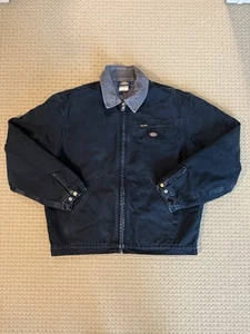 Chaqueta de Trabajo Dickies Detroit Forrada con Manta 758BK Negra Talla XL De Colección Años 90 Para Hombre - Imagen 1 de 8