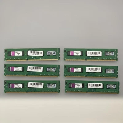 Kingston DDR3 2GB PC3-10600 1.5V Memory Modules 6-Pack D25664J90 Used/Tested - Image 1 of 4