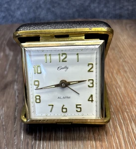 Vintage Bradley Travel Alarm Clock No. 4995 – Glow Hands Black Leatherette Case - Picture 1 of 15