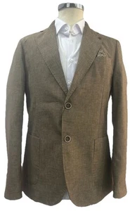 Chaqueta sin Forro Sartorial En Lino Made IN Italy Barro Marrón Claro 50 52 54 - Imagen 1 de 13