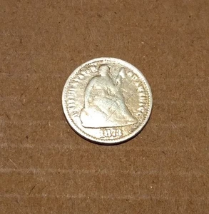 *USA 1/2 Dime~ Seated Liberty Half Dime~1873~* VG~ Damaged Silver Coin - Picture 1 of 6