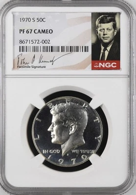 1970 S Kennedy 50¢ NGC PF 67 Cameo (Kennedy Signature Label) - Image 1 of 2