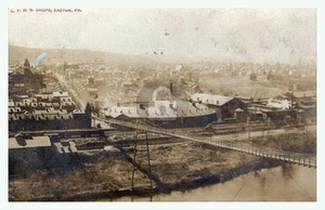 Easton PA Pennsylvania LVRR Railroad Shops Roundhouse RPPC Photo Postcard COPY - Picture 1 of 2