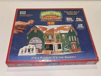 HOMETOWN COLLECTION 3D Puzzle 100+ Pieces Christmas Bakery Rose Art 1994 NEW - Image 1 of 4