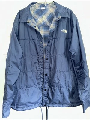Chaqueta The North Face Fort Point XXL Franela Azul Aislada Reversible Acolchada Foto 1 de 4