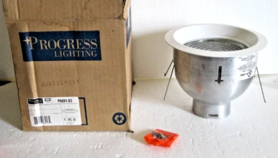 PROGRESS LIGHTING P6691-83 Recessed Trim Fresnel Glass Lens Shower Light Hubbell - Image 1 of 4