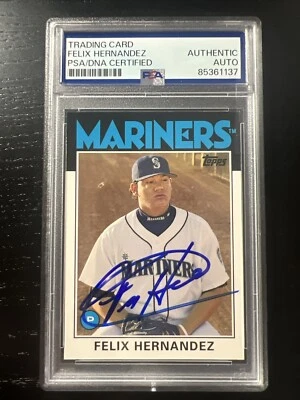 2008 Topps History Felix Hernandez Auto Autograph Signed Card PSA - Image 1 of 2
