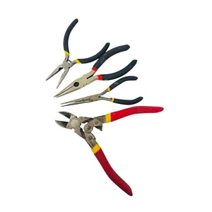 Olympia 10-296 and Unbranded Dual Diagonal Action Cutting, Nose Pliers Set, 4 Pc - Picture 1 of 7