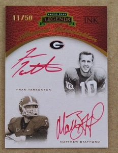 2009 Legends Alumni Association Matthew Stafford Tarkenton Auto Rookie HOF 11/50 - Picture 1 of 2