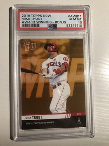 2019 Topps Now Award Winners Bonus Mike Trout Angels AWB11 Gem Mint PSA 10