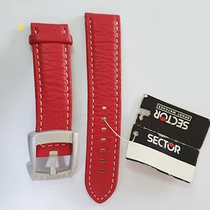 cinturino vera pelle originale Sector 165 crono alluminio red chr red 22 mm old - Foto 1 di 10