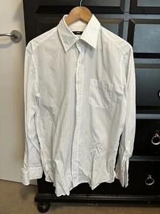 Hugo Boss Selection Mens Business Shirt 16 41 White Blue Stripes jacket suit - Picture 1 of 10
