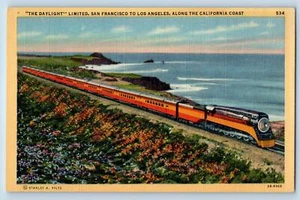 c1940 The Daylight Limited Train San Francisco - Los Angeles Kalifornien Postkarte - Bild 1 von 2