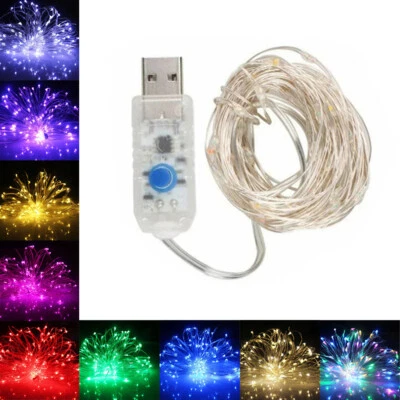 1m-10m USB LED String Light 8 Modes Lights Warm White/Cool White Decorations - Image 1 of 4