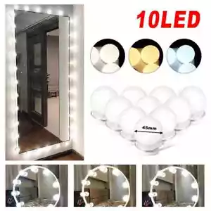 10 LED Spiegelleuchte Make Up Schminktisch 3 Dimmbar USB DIY Lampe Licht Retoo - Bild 1 von 16
