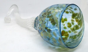 Studio Art Glass Chalice with Twisted and Swirled Glass Handle - Picture 1 of 12