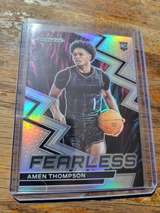 2023-24 Prizm Draft Basketball Amen Thompson Fearless Silver Prizm RC # 11