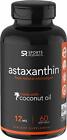 Triple Strength Astaxanthin (12mg) with Organic Coconut Oil for better absorptio