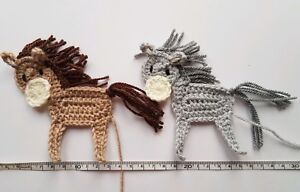 1 handmade crochet horse applique/embellishment ( in many colours)