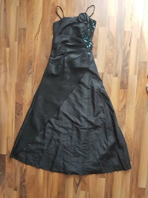 Abendkleid Ballkleid Cocktailkleid Gr. M Schwarz lang m. Pailetten Trägerkleid - Bild 1 von 4