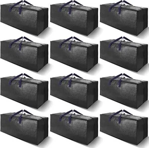 12 Pack Heavy Duty Extra Large Moving Bags, Black - Picture 1 of 7