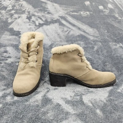 Sporto Inslulated heeled booties womens 9 Leather upper faux fur lining winter - Image 1 of 4