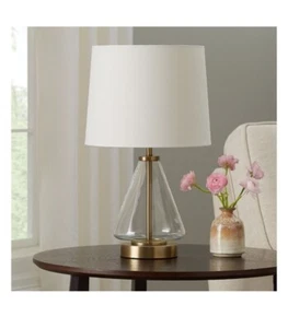 Better Homes And Gardens Lamp Glass With Brass Bass 18"H - Picture 1 of 4