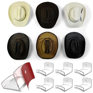 Adhesive Hat Hooks for Wall 6-Pack - Cowboy Hat Rack Wide Brim Hat Organizer ... - Picture 1 of 8