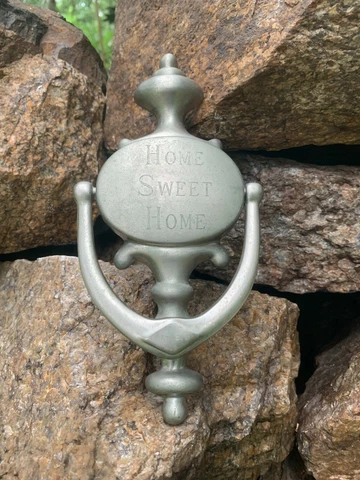 Home Sweet Home Door Knocker 8.25" x 4" Silver Metal Cover