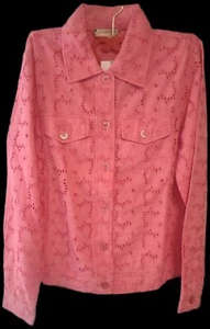 Apple Seeds Rosa Manga Larga Abotonada Camisa Mujer Talla M - Imagen 1 de 7