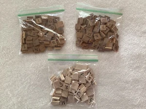 3 SETS SCRABBLE TILE LOT~300 WOOD LETTER TILES~MAGNETS,WEDDING,TEACHER,JEWELRY - Picture 1 of 1