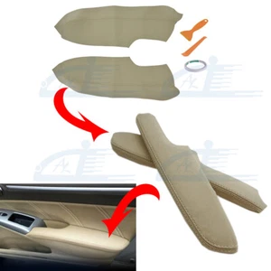 Front Door Panel Armrest Cover Synthetic Leather for Honda Civic Sedan 06-11 Tan - Picture 1 of 8