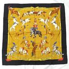 Hermes Carre 90 Scarf En Piste With Tag Black Circus Horse Star By Robert Dallet