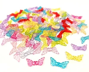 100 Acrylperlen Flügel 20mm x 8mm Bunt Schmuck Engelsflügel Schutzengel D127 - Imagen 1 de 4