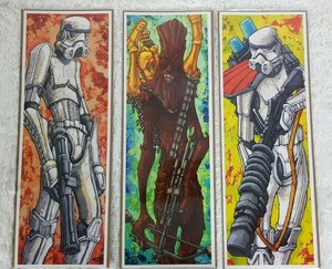 Star Wars Pop Art Prints Stormtrooper Chewbacca C-3PO 7x20 x3