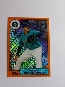 2017 Topps Silver Pack 1987 Topps Orange Mojo #87-FH Felix Hernandez #D / 75 - Picture 1 of 2