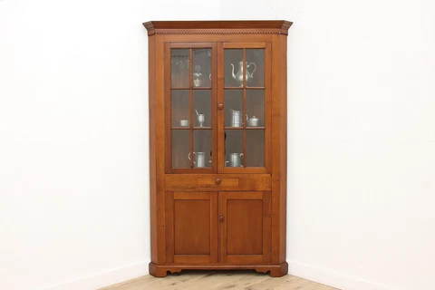 Farmhouse Sheraton Antique Cherry Corner Cabinet or Cupboard #36779 Cover